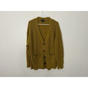 Rag And Bone Pierce Cardigan Mustard Yellow 100 Percent Cashmere Size Large